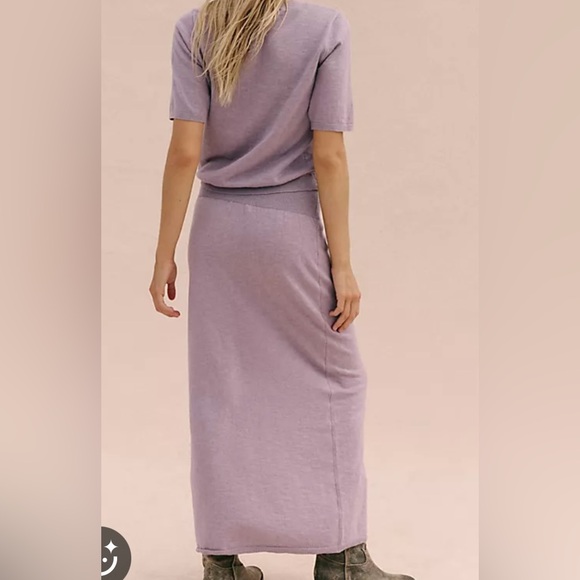 NEW Free People Lavender Isabella Skirt Top Set Cotton Linen Sz XS - Picture 2 of 4